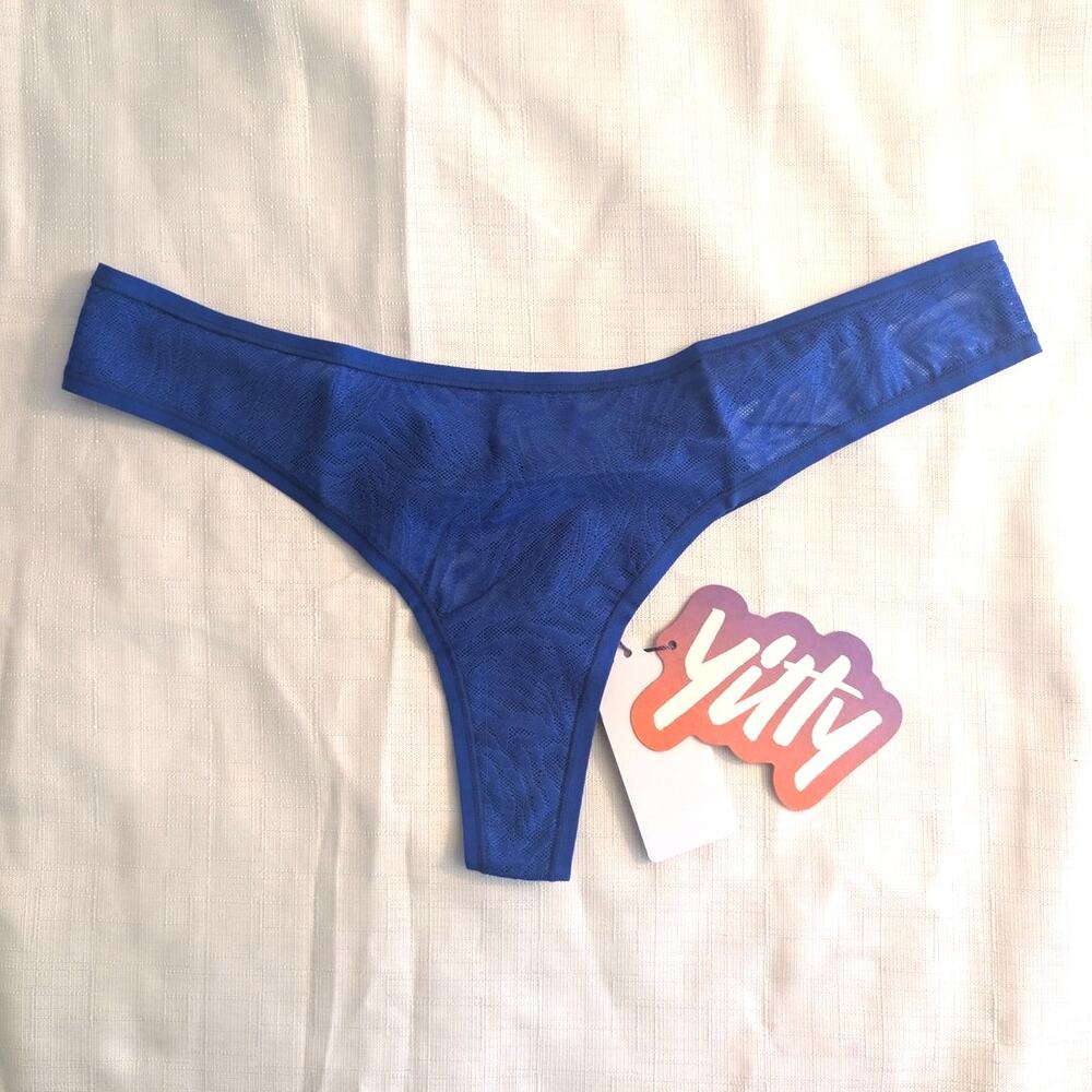 Yitty Blue Lace Thong Large